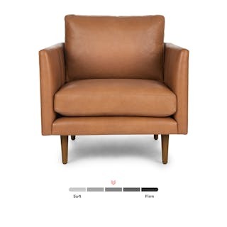 Burrard 32" Leather Lounge Chair - Bella Caramel