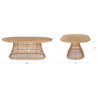 Calliope 78.75" Outdoor Dining Table - Wicker