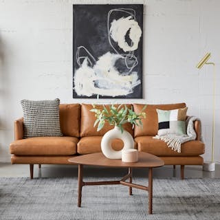 Burrard 83.5" Leather Sofa - Bella Caramel