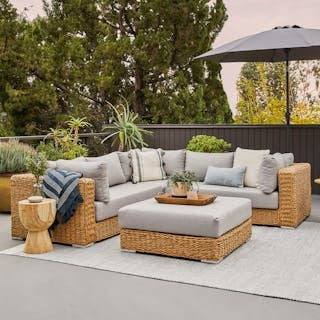 Capra 97" Outdoor Sectional Set - Beach Sand