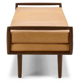 Ansa 54" Leather Bench - Charme Tan
