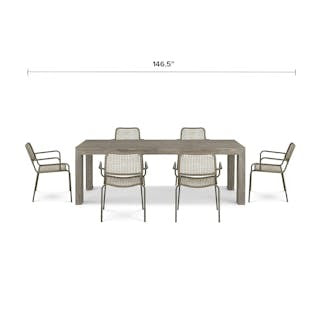 Atica 86.5" Outdoor Dining Table - Washed Acacia