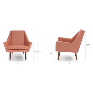 Angle 33" Lounge Chair - Rosehip Orange