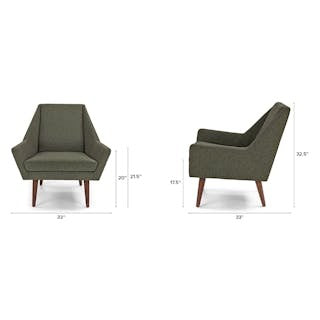 Angle 33" Lounge Chair - Hemlock Green