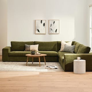 Beta 133.5" Modular Corner Sectional - Cypress Green
