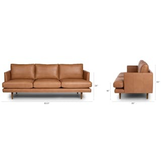 Burrard 83.5" Leather Sofa - Bella Caramel