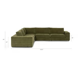 Beta 133.5" Modular Corner Sectional - Cypress Green