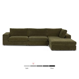Beta 133.5" Right Modular Sectional - Cypress Green